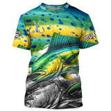 Maxcorners Mahi Mahi (Dorado) Fishing scales custom UV protection long sleeves fishing shirts for Men, Women MT2108