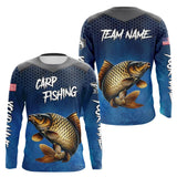 Maxcorners Blue camo Carp fishing Custom performance long sleeve team Carp fishing tournament shirts MT2108