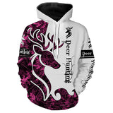 Maxcorners Deer Hunting Pink Camo Customize Name 3D All Over Printed Shirts Personalized Hunting gift For Women LM2608