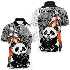 Maxcorners Black and White Panda Bowling Shirts For men Custom Funny Team Bowling Jerseys, Bowling Uniform LM2011