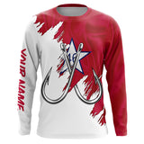 Maxcorners First Oklahoma flag OK Fishing Fish Hook UV protection custom long sleeve Patriotic fishing apparel MT2108