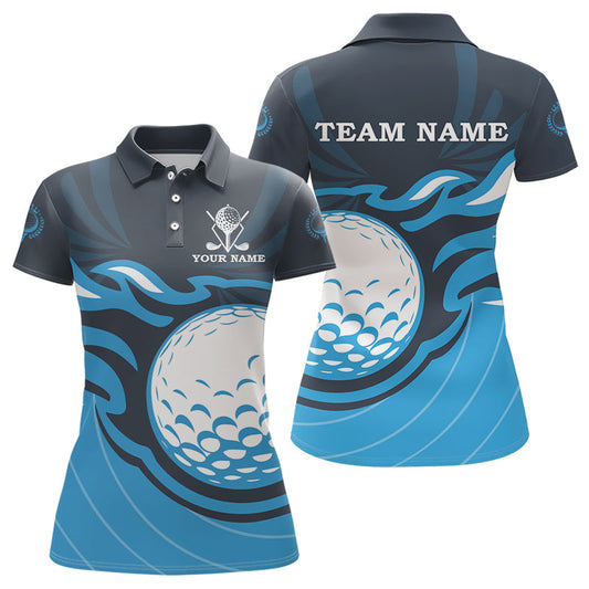 Maxcorners Golf Custom Flame Golf Ball Golf Hoodies, Cool Golf Gifts | Blue