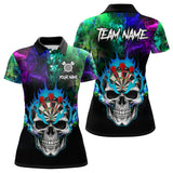 Maxcorners Colorful Smoke Skull Darts Shirts For Men Custom Team Darts Jerseys, Best Darts Gift For Player
