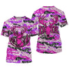Maxcorners Pink glitter camo hunting Customize Name 3D All Over Printed Shirts, Deer hunting shirts for women LM2608