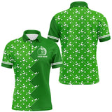 Maxcorners Golf Green Pattern  Customized Name 3D Polo Shirt