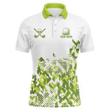 Maxcorners White and Green camo Men golf polo shirts custom golf shirts for mens, golf outfits men