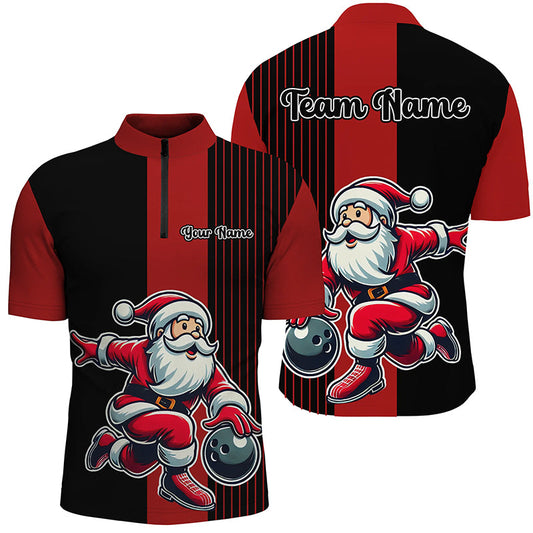 Maxcorners Funny Santa Christmas Bowling Jersey Multicolor Option Customized Name, Team Name 3D Shirt