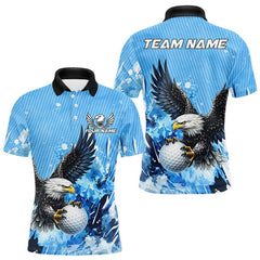 Maxcorners Blue Eagle Men's Golf Polo Shirts Custom Team Golf Outfit, Gift For Golf Lovers TU2312