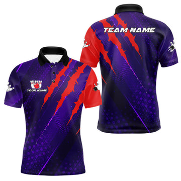 Maxcorners Personalized bowling shirts for men custom purple and red team bowling jerseys, gift for bowlers LM2901