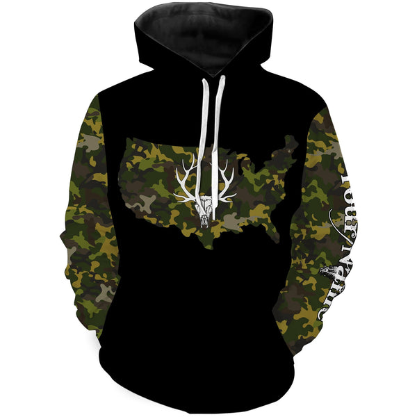 Maxcorners Deer hunting Camo Customize Name 3D All Over Printed Shirts Personalized Hunting gift For Adult And Kid LM2608
