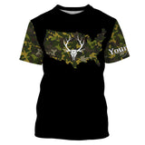 Maxcorners Deer hunting Camo Customize Name 3D All Over Printed Shirts Personalized Hunting gift For Adult And Kid LM2608
