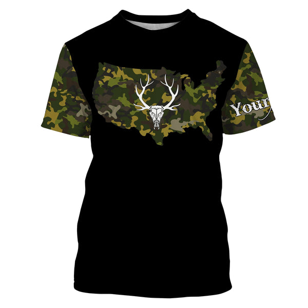 Maxcorners Deer hunting Camo Customize Name 3D All Over Printed Shirts Personalized Hunting gift For Adult And Kid LM2608