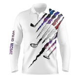 Maxcorners White Golf Polo Shirt for men Custom golf clubs golf attire for men, gifts for golf lovers