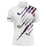 Maxcorners White Golf Polo Shirt for men Custom golf clubs golf attire for men, gifts for golf lovers