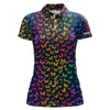 Maxcorners Rainbow Butterflies pattern Womens golf polos shirts custom Butterfly ladies golf clothing
