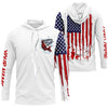 Maxcorners American flag Striped bass fishing personalized patriotic UV Protection Long sleeve Fishing Shirts LM0501