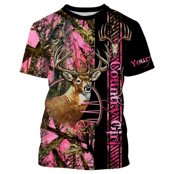 Maxcorners Country Girl Deer Hunting Customize Name 3D Shirts