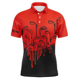 Maxcorners Red and black golf clubs Mens golf polo shirts custom male golf attire for men