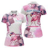 Maxcorners Golf Pink Flamingo Leopard Pattern Customized Name 3D Shirt