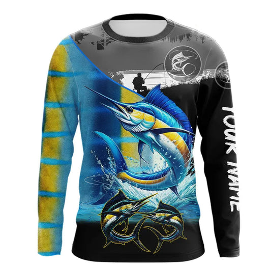 Maxcorners Marlin fishing scales customize performance long sleeves Fishing shirts, Marlin fishing jerseys LM2901