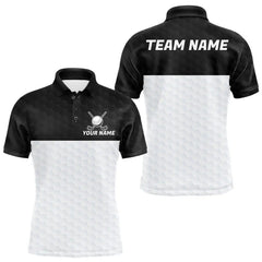 Maxcorners Black and White Golf Polo shirts For Men Custom golf attire for men, best golf gifts for men