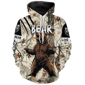 Maxcorners Bear hunter big game hunting camouflage Customize 3D All Over Printed Shirts, Bear hunting appare LM2608