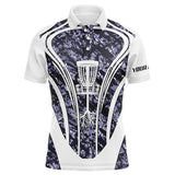 Maxcorners Mens golf polo shirts custom purple camo disc golf basket jersey, disc golf apparel MT0510