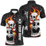 Maxcorners Black Camo Bowling Skull Customized Name And Team Name 3D Shirt