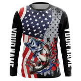 Maxcorners American Flag Bass Fishing Custom patriotic performance Fishing Shirts Bass fishing jerseys MT2108