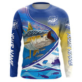 MaxCorners Tuna Fishing Scales Blue Camo Customized Name 3D Long Sleeve Shirt