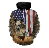 Maxcorners Deer Hunting Camo American Flag patriotic Customize name 3D All over print shirts LM2608