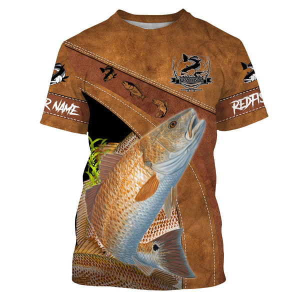 Maxcorners Redfish Puppy Drum Fishing Customize Name 3D Shirts