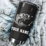 Maxcorners Largemouth bass fishing makes me happy Stainless Steel Fishing Tumbler Customize Name