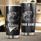 Maxcorners Largemouth bass fishing makes me happy Stainless Steel Fishing Tumbler Customize Name