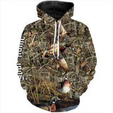 Maxcorners Duck Hunting Waterfowl Camo Customize Name 3D Shirts