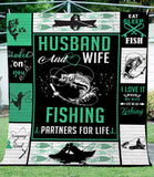 Maxcorners Husband And Wife Fishing Partners 3D Quilt - Blanket