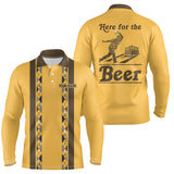 Maxcorners Yellow Retro Bowling Here For The Beer Customized Name And Team Name 3D Shirt