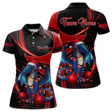 Maxcorners Black And Red Dragon Christmas Bowling Jersey Customized Name, Team Name 3D Shirt