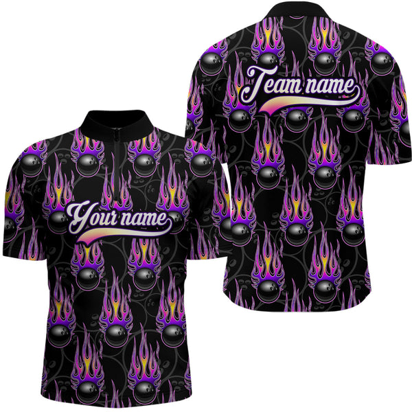 Maxcorners Ball Fire Bowling Jersey Customized Name, Team Name 3D Shirt Unisex