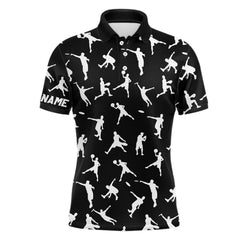 Maxcorners Black Mens disc golf polo shirt custom disc golf jerseys, disc team golf shirt for mens MT0510