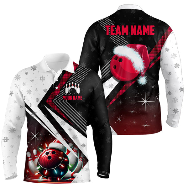 Maxcorners Red Christmas Bowling Jersey Customized Name, Team Name 3D Shirt Unisex