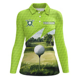 Maxcorners Green Womens golf polos shirts custom female golf shirts, unique golf gifts for her