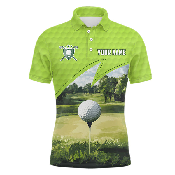 Maxcorners Green Mens golf polos shirts custom golf outfit mens, men's custom golf shirts