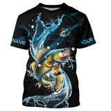 Maxcorners Walleye fishing blue water Custom performance long sleeve fishing shirts, Walleye fishing jerseys MT2108