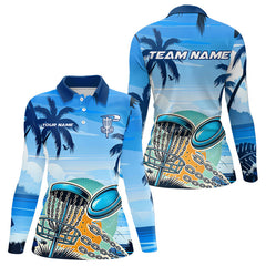 Maxcorners Blue Disc golf basket Mens Disc golf polo shirts Custom team disc golf jerseysMT0306