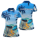 Maxcorners Blue Disc golf basket Mens Disc golf polo shirts Custom team disc golf jerseysMT0306