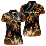 Maxcorners Tiger Bowling Polo, Quarter Zip shirts For Men custom bowling team jersey, bowling uniform LM2707
