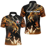 Maxcorners Tiger Bowling Polo, Quarter Zip shirts For Men custom bowling team jersey, bowling uniform LM2707