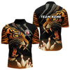 Maxcorners Tiger Bowling Polo, Quarter Zip shirts For Men custom bowling team jersey, bowling uniform LM2707