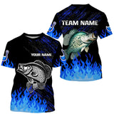 Maxcorners Blue fire Crappie fishing Custom performance long sleeve Crappie fishing tournament shirts for team MT2108